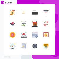 16 Universal Flat Colors Set for Web and Mobile Applications celebration projector interest presentation board Editable Pack of Creative Vector Design Elements