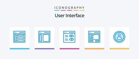 interfaz de usuario azul 5 paquete de iconos que incluye usuario. interfaz. usuario. a. comunicación. diseño de iconos creativos vector