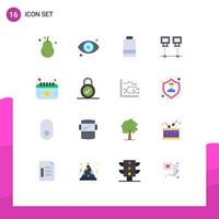 16 Universal Flat Colors Set for Web and Mobile Applications day pc battery net connection Editable Pack of Creative Vector Design Elements