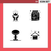 Modern Set of Solid Glyphs and symbols such as crown bar market box interior Editable Vector Design Elements