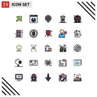 Universal Icon Symbols Group of 25 Modern Filled line Flat Colors of console controller navigation gaming professor Editable Vector Design Elements