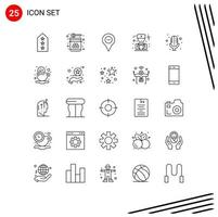 Modern Set of 25 Lines and symbols such as physician doctor jar minus navigation Editable Vector Design Elements