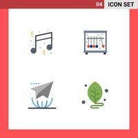 Modern Set of 4 Flat Icons Pictograph of birthday internet note pendulum send Editable Vector Design Elements