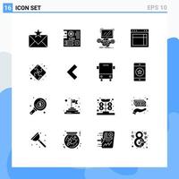 16 Creative Icons Modern Signs and Symbols of site design mainboard online internet Editable Vector Design Elements