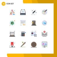 User Interface Pack of 16 Basic Flat Colors of money investment color picker paint drawing Editable Pack of Creative Vector Design Elements