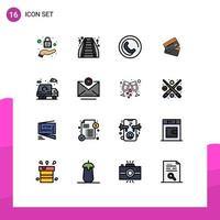 16 iconos creativos signos y símbolos modernos de dinero de la ciudad tarjetas de finanzas telefónicas elementos de diseño de vectores creativos editables