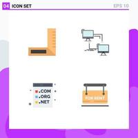 Editable Vector Line Pack of 4 Simple Flat Icons of carpenter code local sync development Editable Vector Design Elements