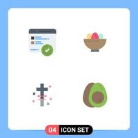 4 Thematic Vector Flat Icons and Editable Symbols of development cross web easter holy Editable Vector Design Elements