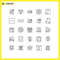 Stock Vector Icon Pack of 25 Line Signs and Symbols for commerce deliver noise pin location Editable Vector Design Elements