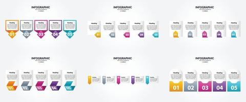 ilustración vectorial infografía conjunto de diseño plano para folleto publicitario y revista vector