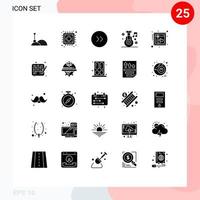 Set of 25 Modern UI Icons Symbols Signs for postcard invite right heart medicine Editable Vector Design Elements