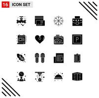 Pictogram Set of 16 Simple Solid Glyphs of scale design snow creative business Editable Vector Design Elements