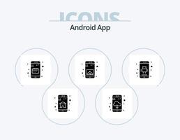 diseño de iconos del paquete de iconos de glifo de la aplicación Android 5. solicitud. móvil. aplicación galería. aplicación vector