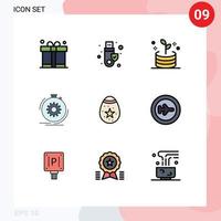 Modern Set of 9 Filledline Flat Colors and symbols such as decoration speed business process fast Editable Vector Design Elements