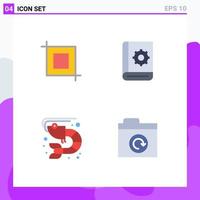 Pictogram Set of 4 Simple Flat Icons of crop food assistant instruction sea food Editable Vector Design Elements