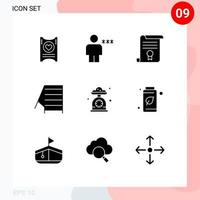 User Interface Pack of 9 Basic Solid Glyphs of baking stairs locked construction document Editable Vector Design Elements