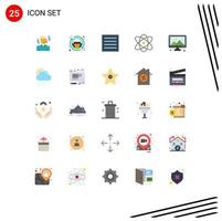 Set of 25 Modern UI Icons Symbols Signs for creative physics sale education laundry Editable Vector Design Elements