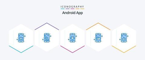 Android App 25 Blue icon pack including app. date. android. calendar. agenda vector