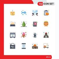 16 Creative Icons Modern Signs and Symbols of food folder floodlight file clipboard Editable Pack of Creative Vector Design Elements