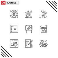 Outline Pack of 9 Universal Symbols of ad safe technologist deposit nature Editable Vector Design Elements