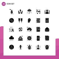 Set of 25 Modern UI Icons Symbols Signs for idol paint space arts music Editable Vector Design Elements