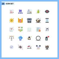 Universal Icon Symbols Group of 25 Modern Flat Colors of face light life candle pear Editable Vector Design Elements
