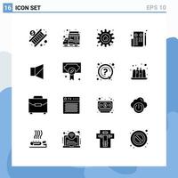 Set of 16 Modern UI Icons Symbols Signs for off web energy page browser Editable Vector Design Elements