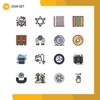 Set of 16 Modern UI Icons Symbols Signs for library web design progress layout recovery Editable Creative Vector Design Elements