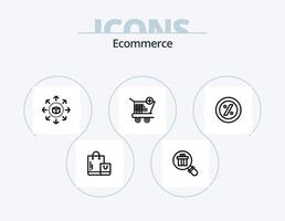 paquete de iconos de línea de comercio electrónico 5 diseño de iconos. comercio electrónico compras. compras. en línea. tienda vector