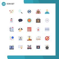 25 User Interface Flat Color Pack of modern Signs and Symbols of clipboard user management next waste Editable Vector Design Elements