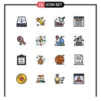 Stock Vector Icon Pack of 16 Line Signs and Symbols for racket website up right search find Editable Creative Vector Design Elements