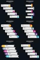 Vector 6 Infographics Pack Presentation slide template 5 Steps cycle diagrams and timelines