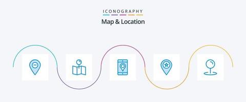 paquete de iconos de mapa y ubicación azul 5 que incluye pin. mapa. alfiler. localización. localización vector