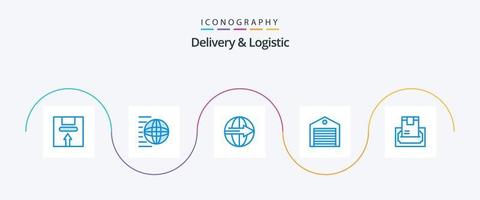 Delivery And Logistic Blue 5 Icon Pack Including order. delivery. shopping. service. export vector