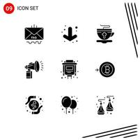 Modern Set of 9 Solid Glyphs and symbols such as cable fan tea can air Editable Vector Design Elements