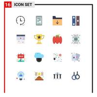 Modern Set of 16 Flat Colors and symbols such as web page folder creative document Editable Pack of Creative Vector Design Elements