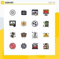 16 Creative Icons Modern Signs and Symbols of photo favorite finger school online Editable Creative Vector Design Elements