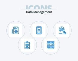 Data Management Blue Icon Pack 5 Icon Design. find. mobile. network. lock. tools vector