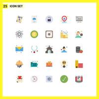 Set of 25 Vector Flat Colors on Grid for business chart media player resources human Editable Vector Design Elements