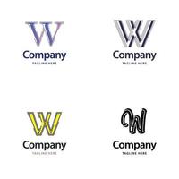 Letter W Big Logo Pack Design Creative Modern logos design for your business vector