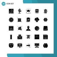 Set of 25 Modern UI Icons Symbols Signs for garbage learning autumn board winter Editable Vector Design Elements