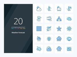 20 Weather Blue Color icon for presentation vector