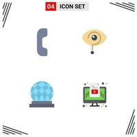 Set of 4 Modern UI Icons Symbols Signs for answer canada curious knowledge dome Editable Vector Design Elements