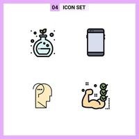 Universal Icon Symbols Group of 4 Modern Filledline Flat Colors of chemistry confuse brain phone huawei question Editable Vector Design Elements