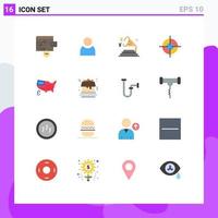 Mobile Interface Flat Color Set of 16 Pictograms of cake thanksgiving speaker map interface Editable Pack of Creative Vector Design Elements