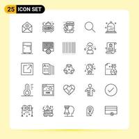 Group of 25 Lines Signs and Symbols for ui research sale search store Editable Vector Design Elements