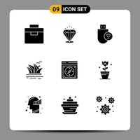 Pack of 9 creative Solid Glyphs of sydney harbour computers culture stick Editable Vector Design Elements