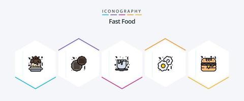 Fast Food 25 FilledLine icon pack including . burger. fast food. food. fast vector