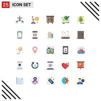 25 User Interface Flat Color Pack of modern Signs and Symbols of thanks day management decor growth business Editable Vector Design Elements