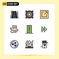 9 Creative Icons Modern Signs and Symbols of gadget device link biology meter hand Editable Vector Design Elements